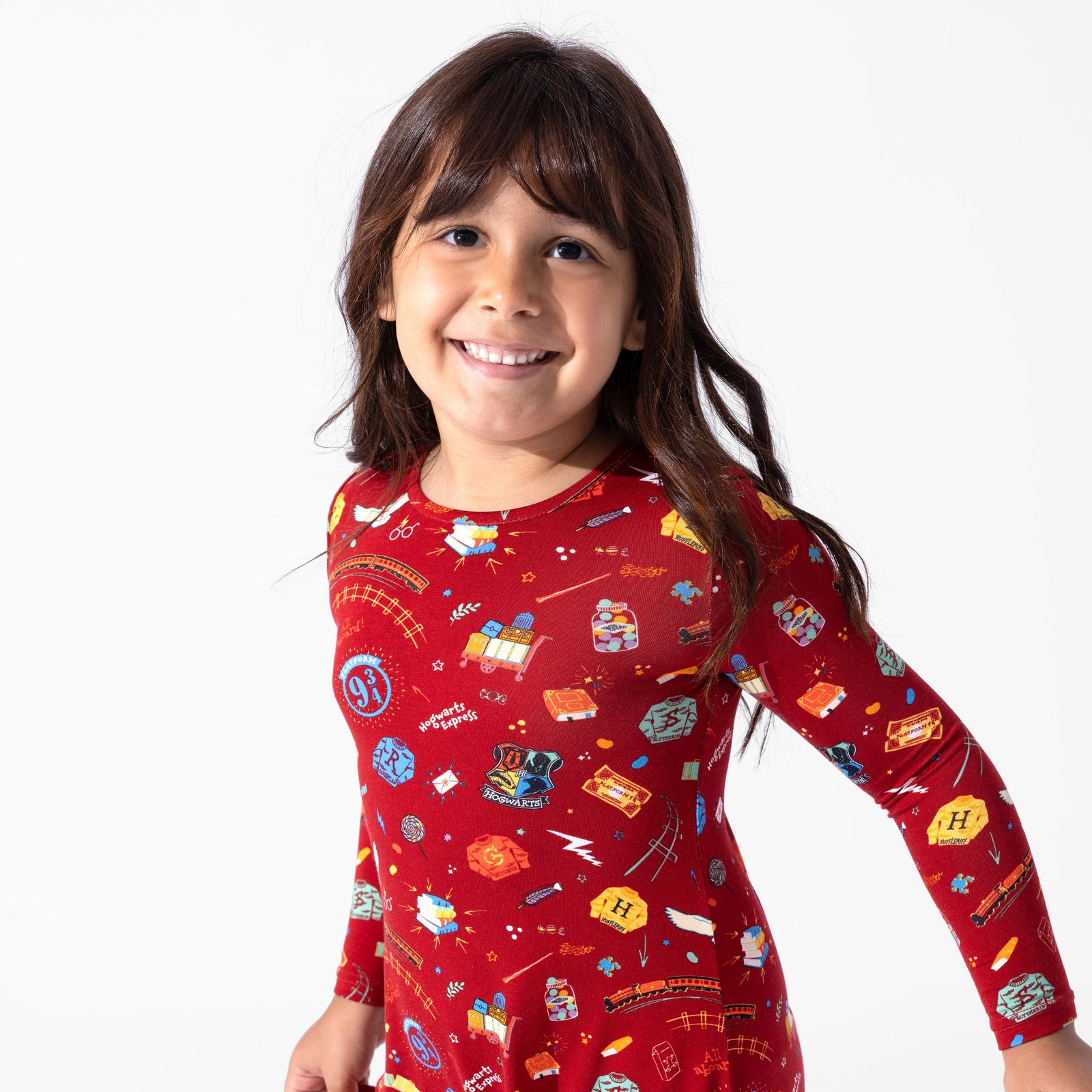 Hogwarts Express Bamboo Girls' Long Sleeve Dress