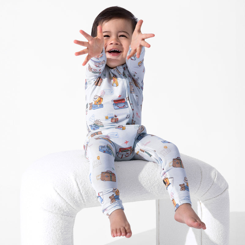 Vintage Suitcases Bamboo Convertible Footie