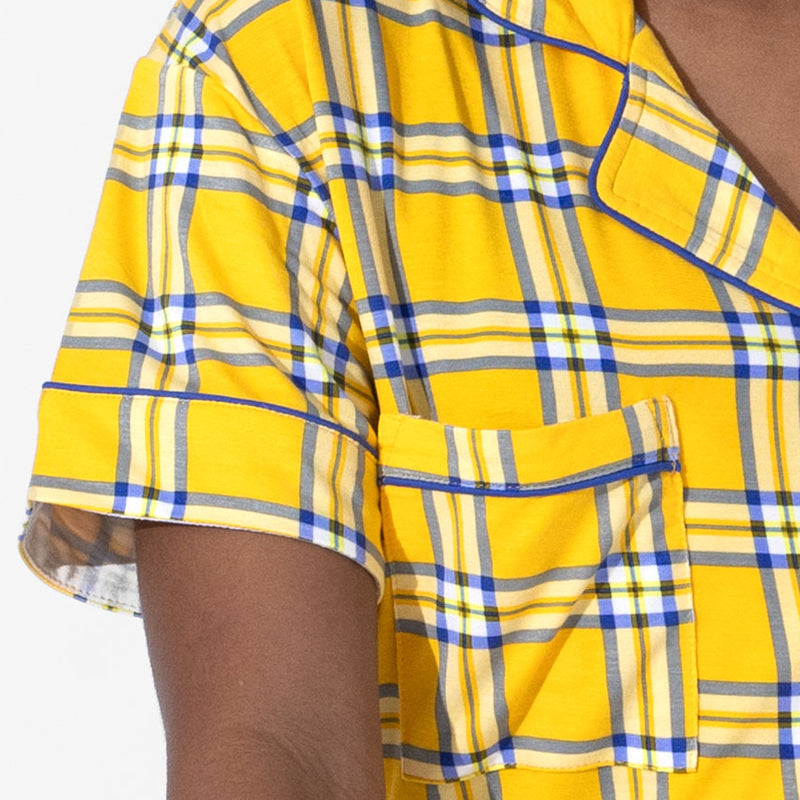 Clueless Total Betty Plaid Bamboo Women's Pajama Short Set