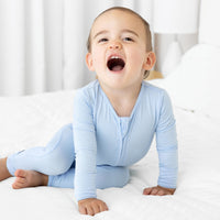 Sky Blue Bamboo Convertible Footie