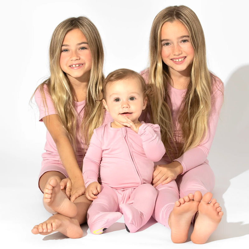 Dusty Rose Bamboo Convertible Footie