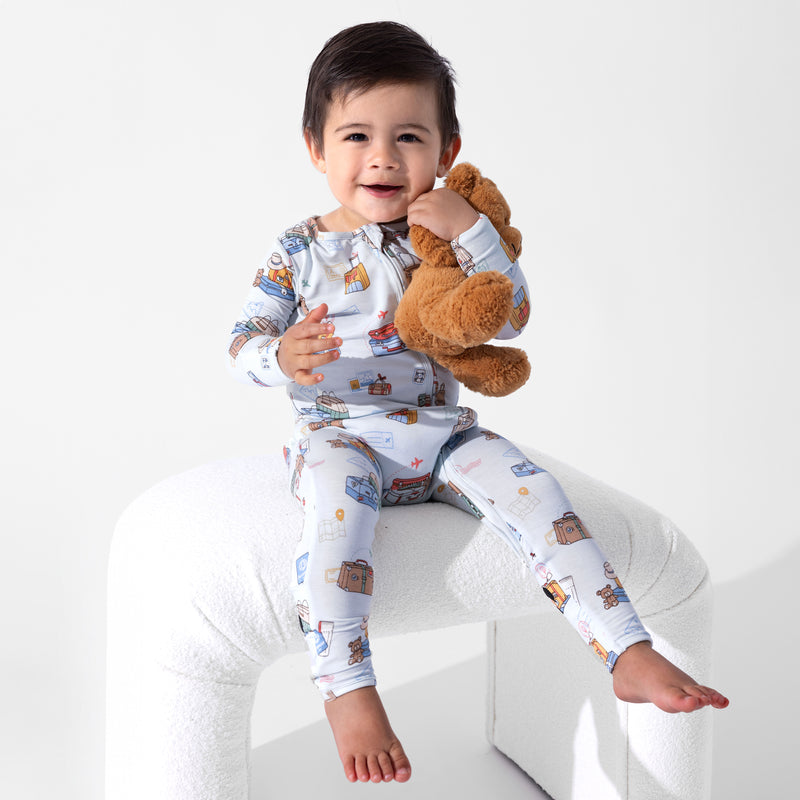 Vintage Suitcases Bamboo Convertible Footie