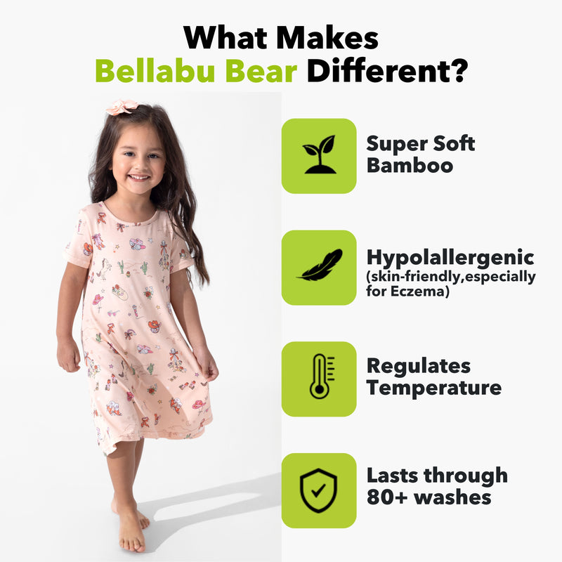 Cowgirl Bamboo Girls' Short Sleeve Dress