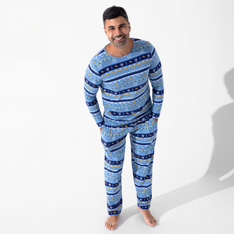 Hanukkah Fair Isle Bamboo Men's Pajama Set