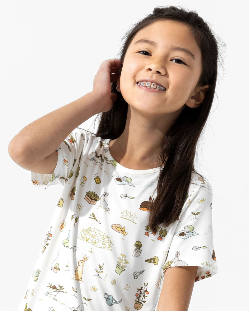 Bunny Garden Bamboo Kids Pajama Short Set