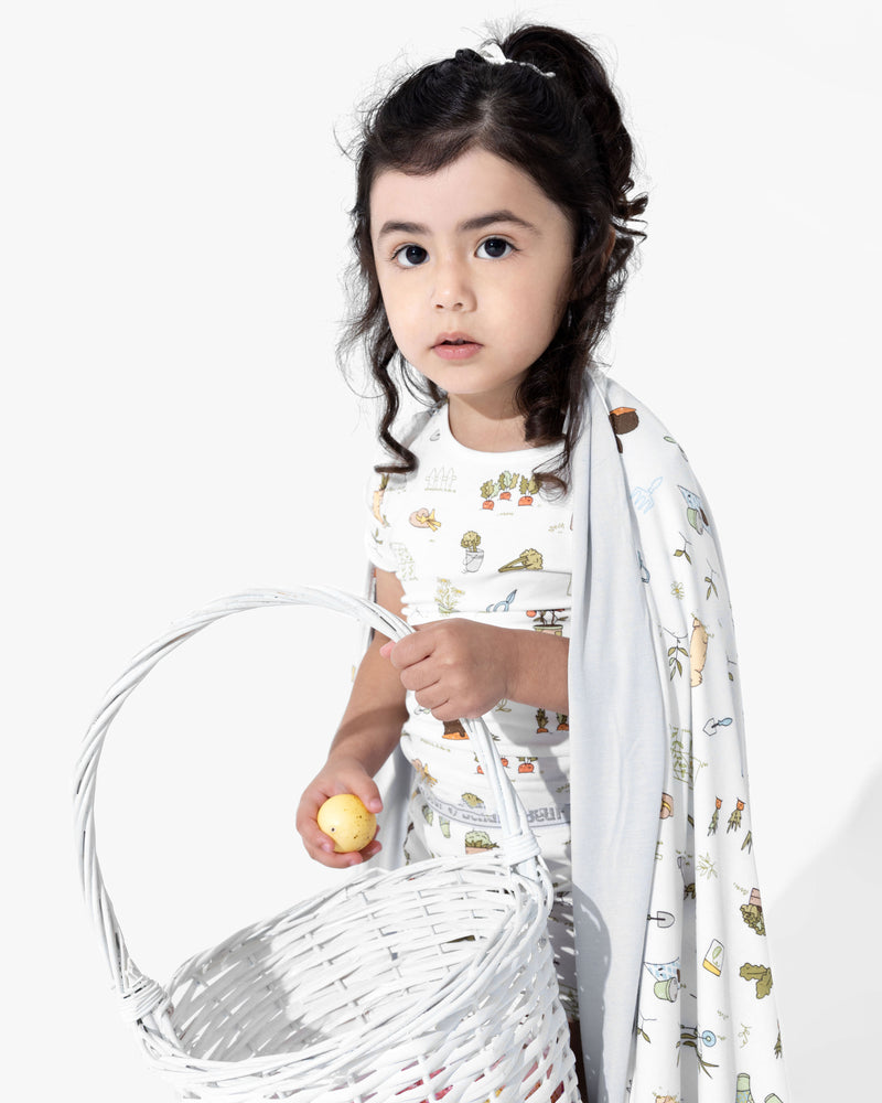 Bunny Garden Bamboo Blanket