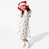If You Give A Mouse A Cookie Christmas Bamboo Girls' Long Sleeve Dress