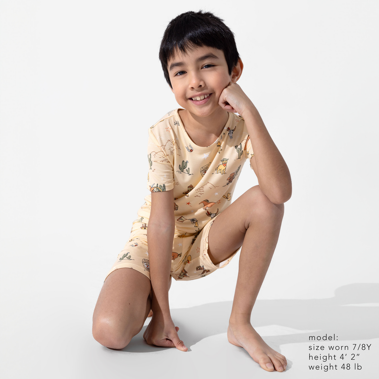 Cowboy Bamboo Kids Pajama Short Set