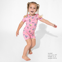 Skater Kitty Bamboo Kids Pajama Short Set