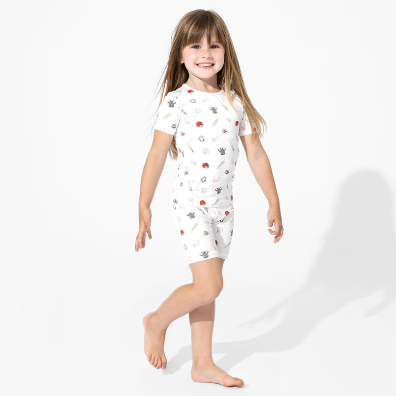 Baseball Bamboo Kids Pajama Short Set