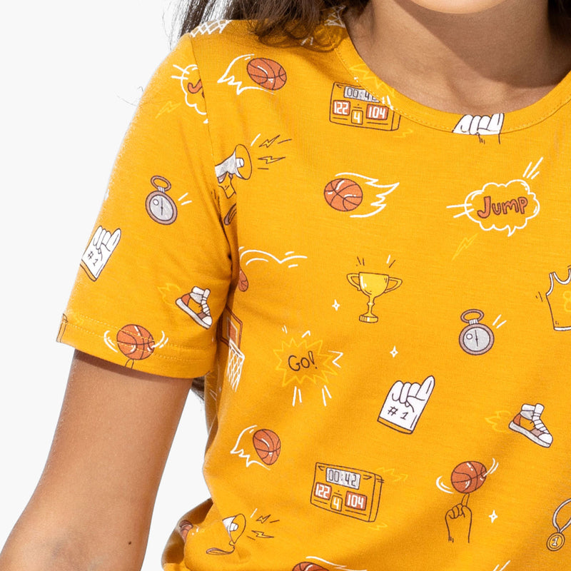 Basketball Bamboo Kids Pajama Short Set