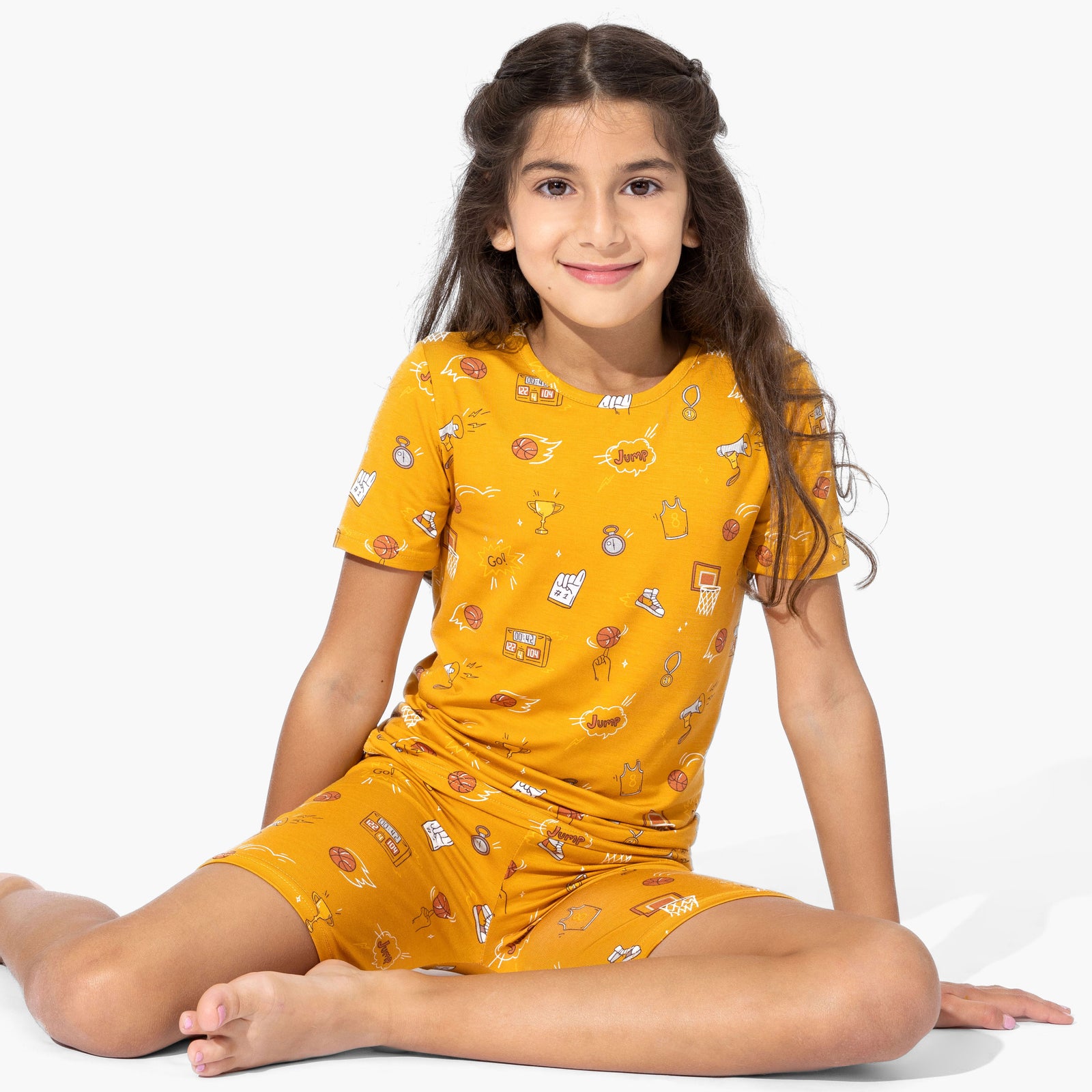 Basketball Bamboo Kids Pajama Short Set