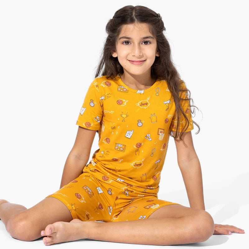 Basketball Bamboo Kids Pajama Short Set