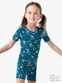 Basketball Pups Bamboo Kids Pajama Short Set