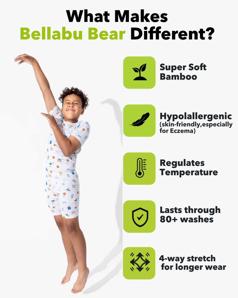 All Star Basketball Bamboo Kids Pajama Short Set