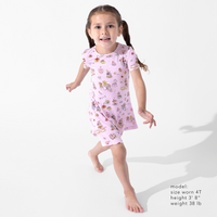 Tea Party Bamboo Girls' Short Sleeve Dress