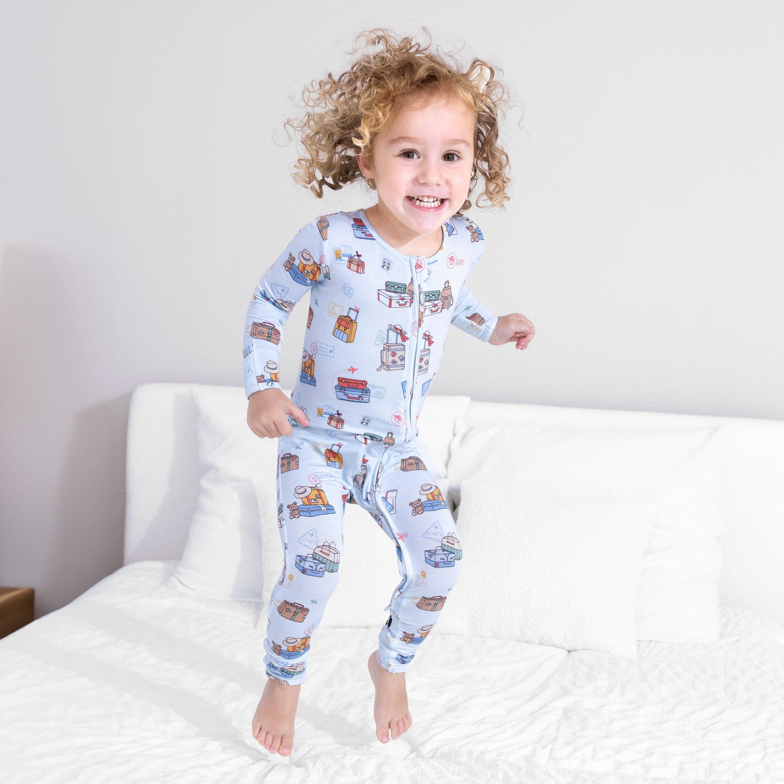 Vintage Suitcases Bamboo Convertible Footie