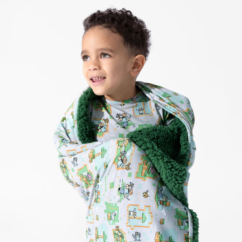 Minecraft Overworld Dreams Bamboo Sherpa Blanket