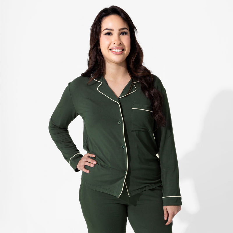 Pine Green Bamboo Women's Pajama Set