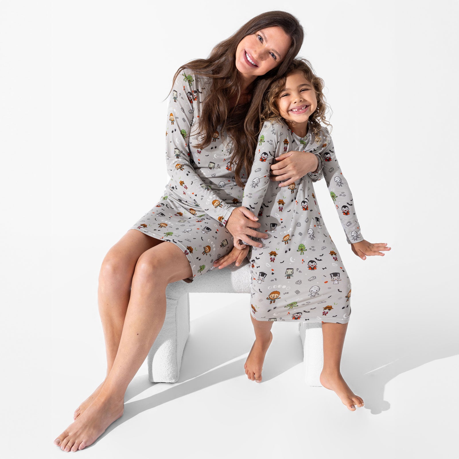 Little Monsters Bamboo Girls' Long Sleeve Dress