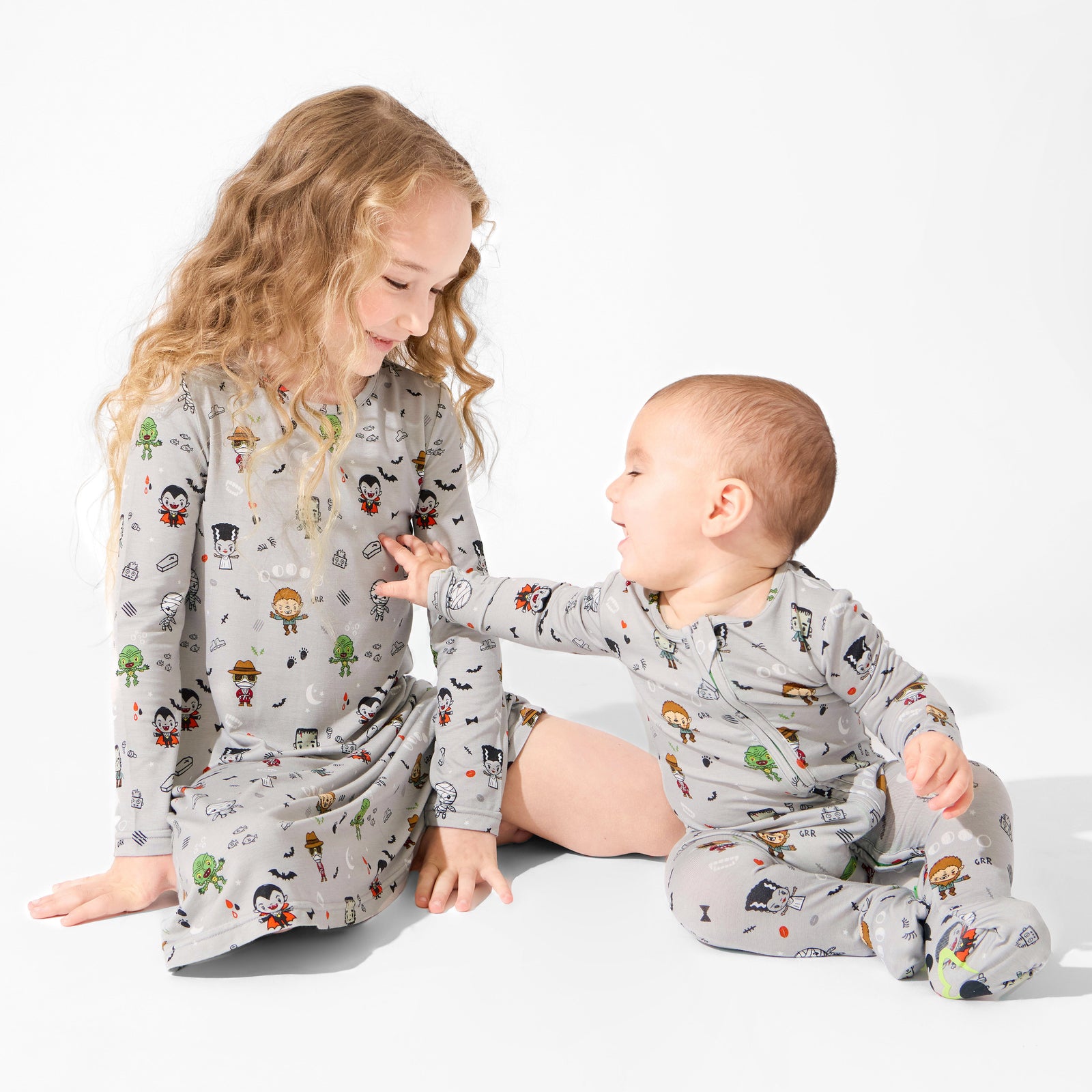 Little Monsters Bamboo Girls' Long Sleeve Dress