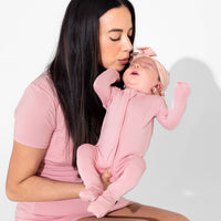 Dusty Rose Bamboo Convertible Footie