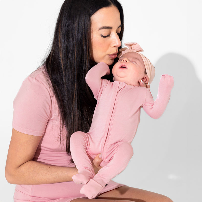 Dusty Rose Bamboo Convertible Footie
