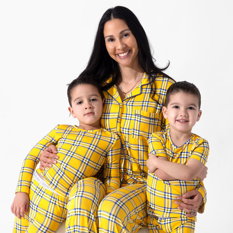 Clueless Total Betty Plaid Bamboo Kids Pajama Short Set