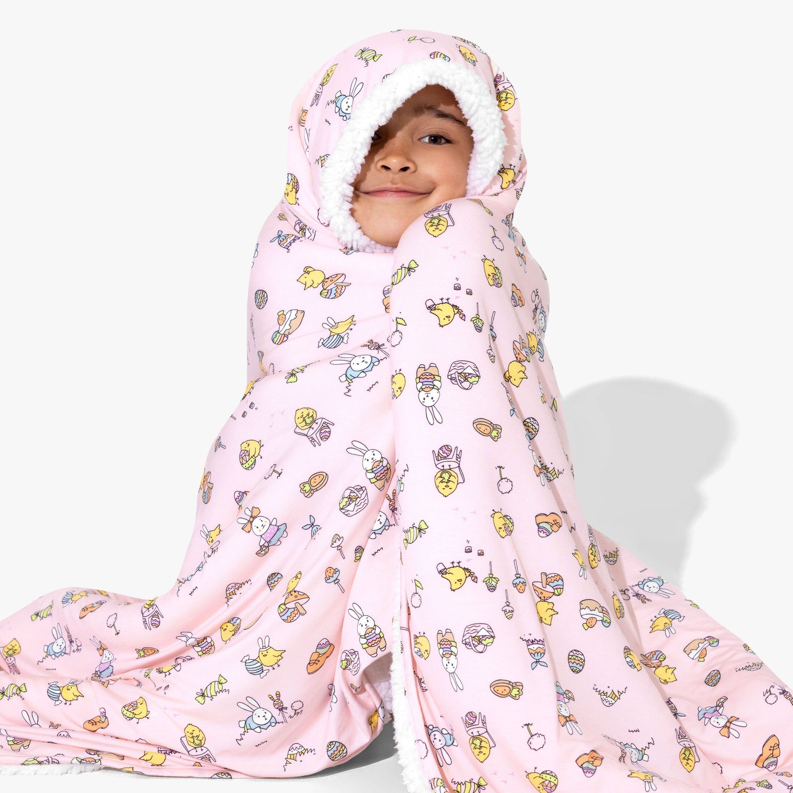 Easter Bunny Pink Bamboo Blanket
