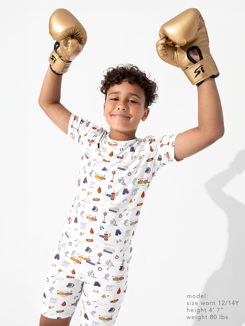 Boxing Bamboo Kids Pajama Short Set