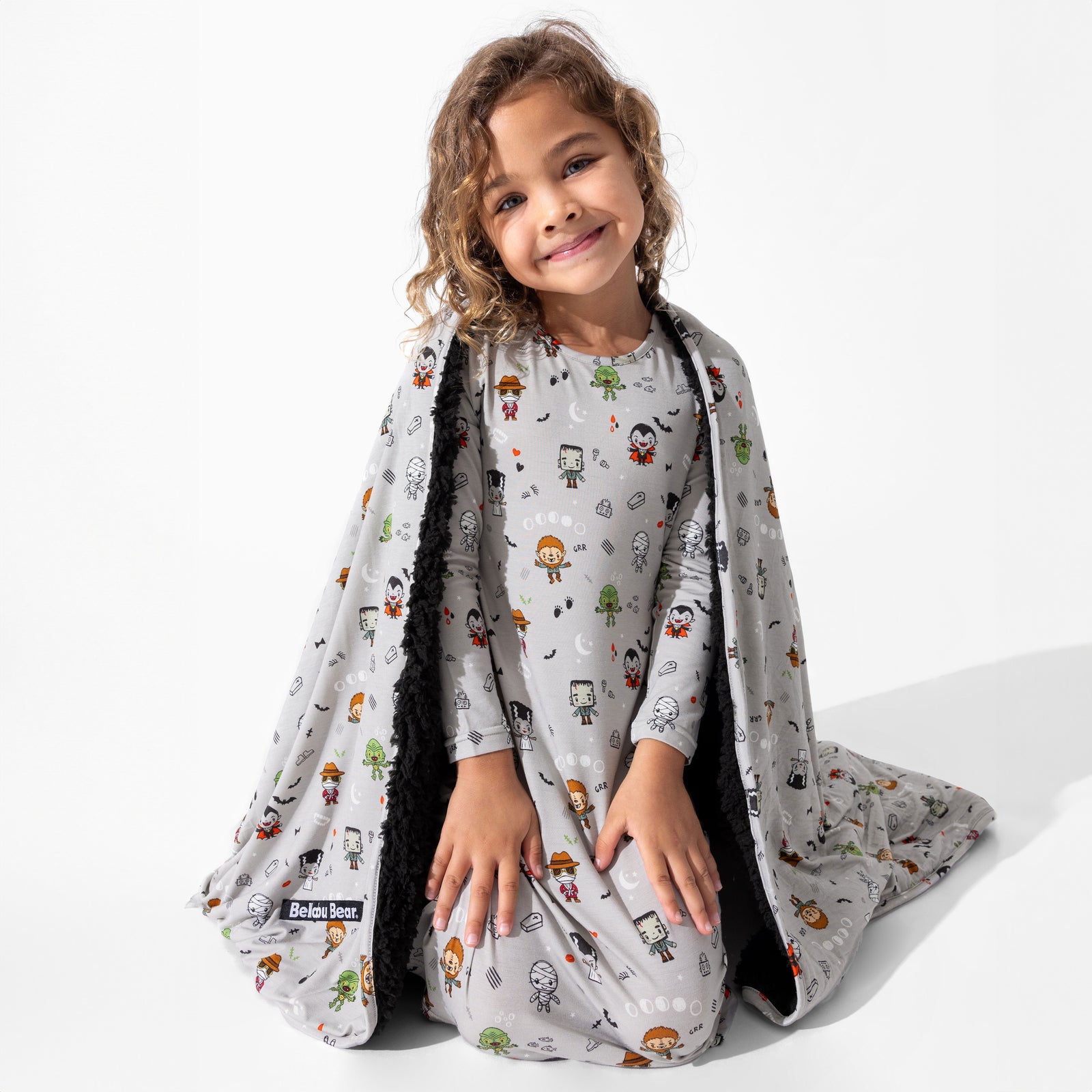 Little Monsters Bamboo Girls' Long Sleeve Dress