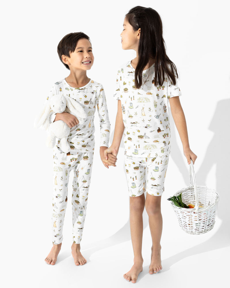 Bunny Garden Bamboo Kids Pajama Short Set