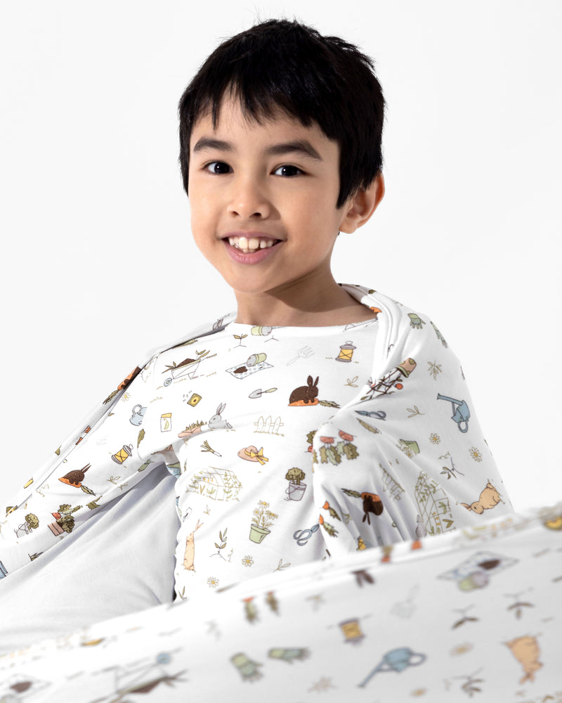 Bunny Garden Bamboo Blanket