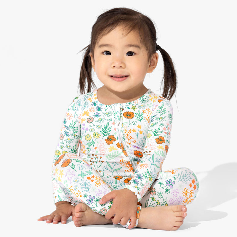 Summer Floral Bamboo Convertible Footie