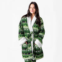 Minecraft Creeper Holiday Bamboo Adult Sherpa Bathrobe