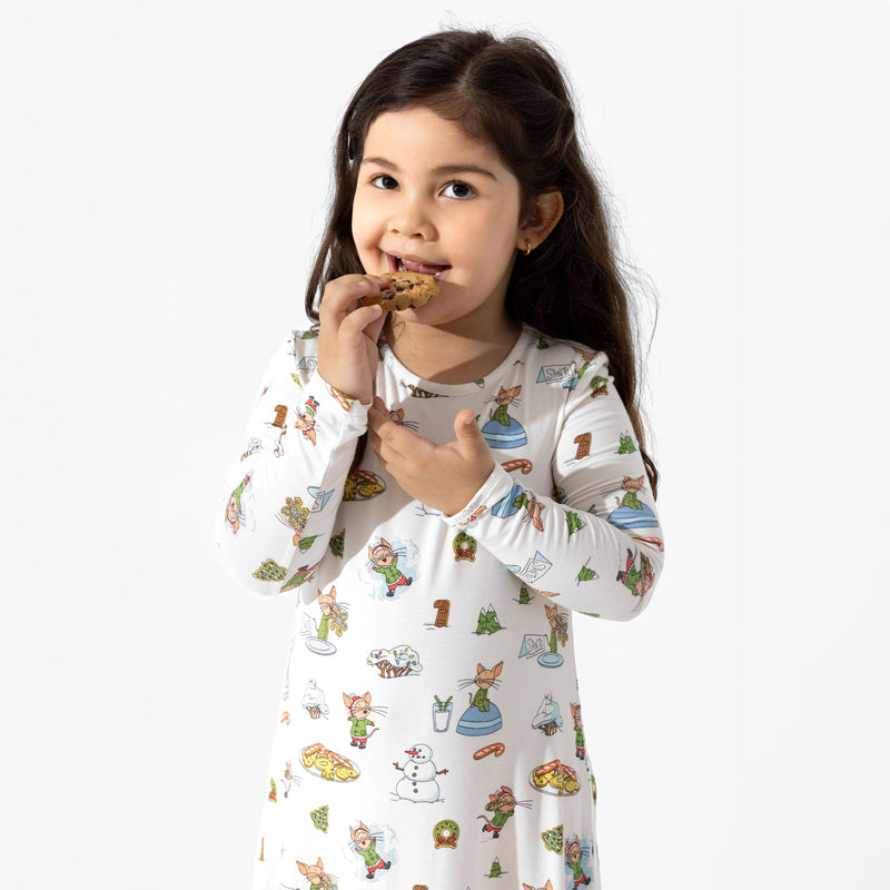 If You Give A Mouse A Cookie Christmas Bamboo Girls' Long Sleeve Dress