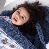 Vintage Suitcases Bamboo Sherpa Blanket