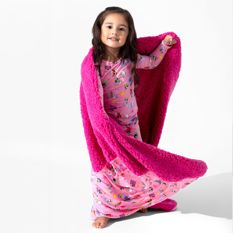 Powerpuff Girls Saving Bedtime Bamboo Sherpa Blanket