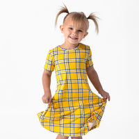 Clueless Total Betty Plaid Bamboo Girls' Short Sleeve Dress