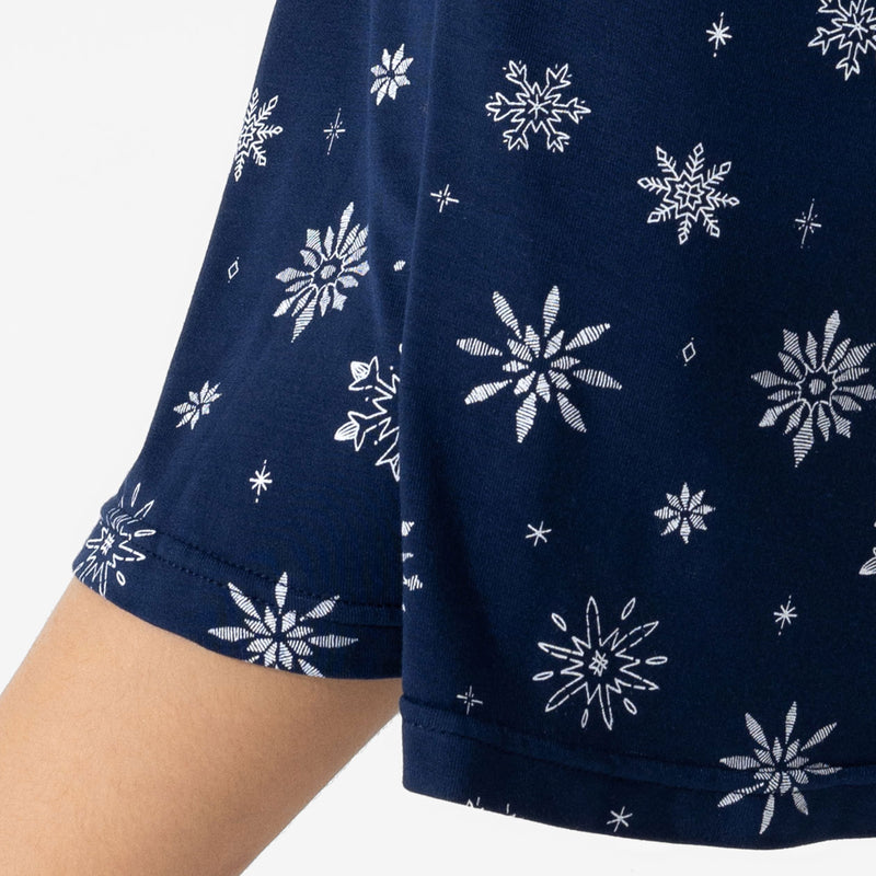 Snowflake Bamboo Girls' Long Sleeve Dress