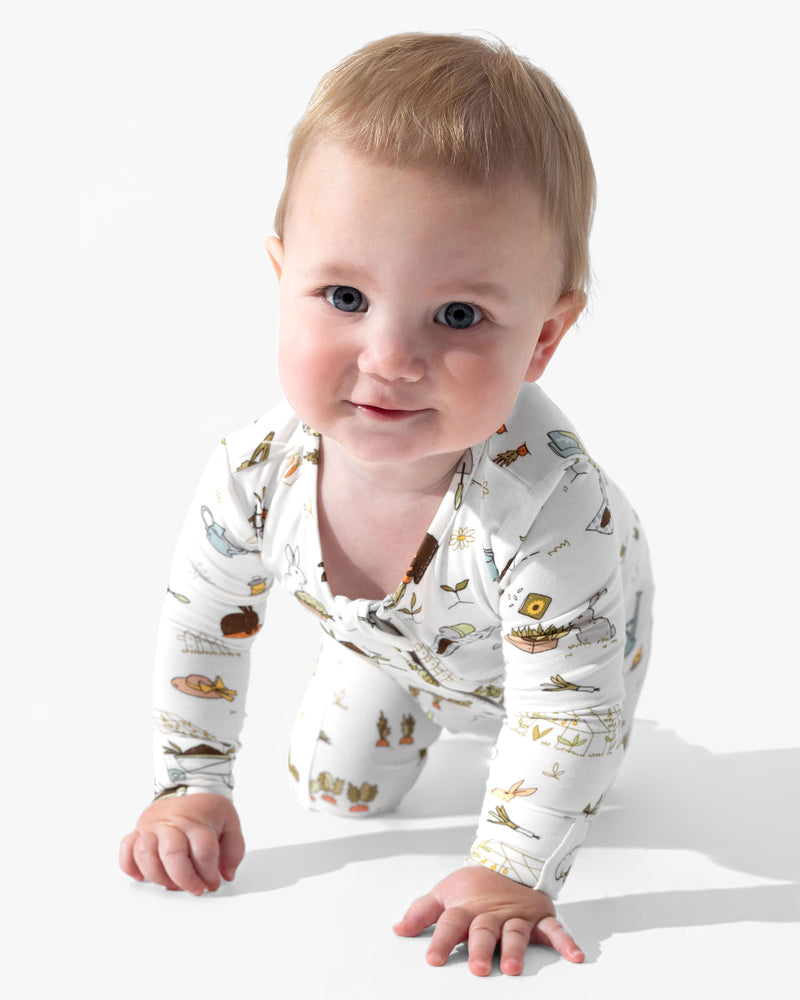 Bunny Garden Bamboo Convertible Footie