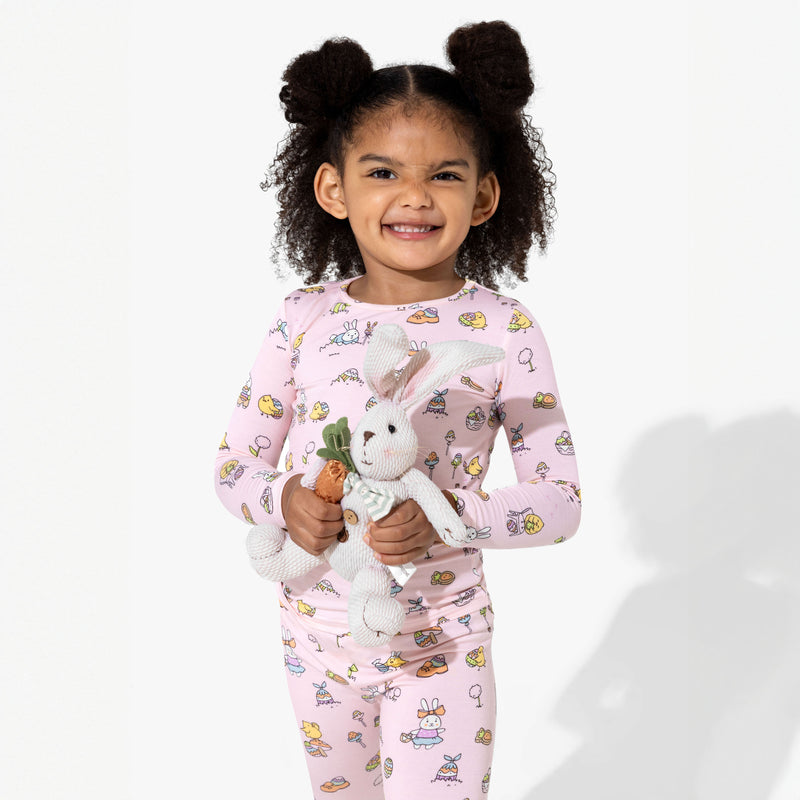 Easter Bunny Pink Bamboo Kids Pajamas