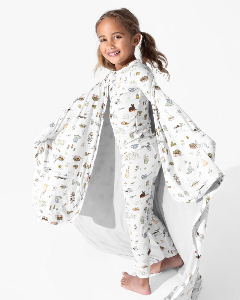 Bunny Garden Bamboo Blanket