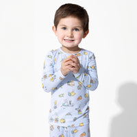 Easter Bunny Blue Bamboo Kids Pajamas