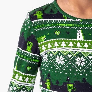 Minecraft Creeper Holiday Bamboo Kids Pajamas