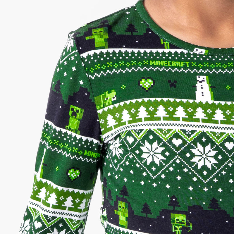Minecraft Creeper Holiday Bamboo Kids Pajamas