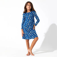 Hanukkah Cookies Bamboo Girls' Long Sleeve Dress