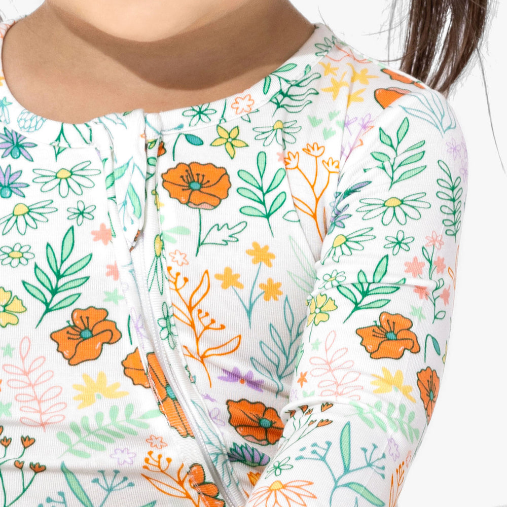 Summer Floral Bamboo Convertible Footie