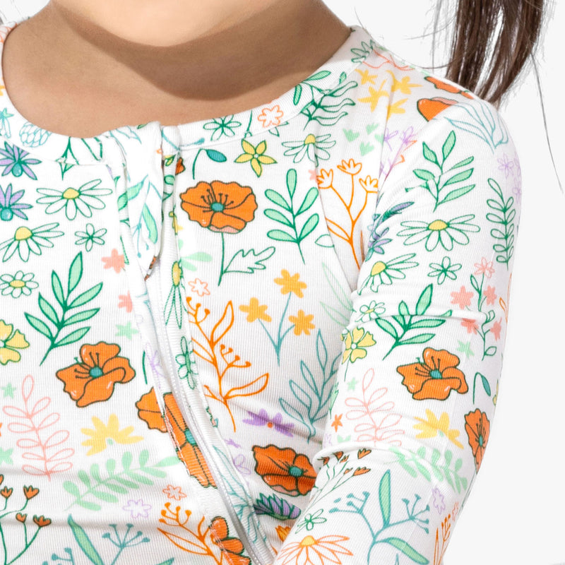 Summer Floral Bamboo Convertible Footie