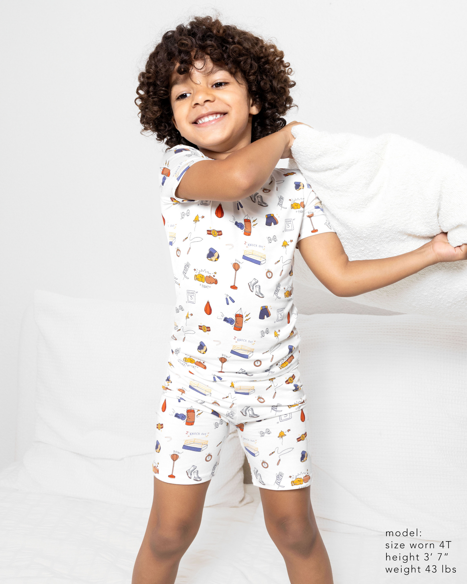 Boxing Bamboo Kids Pajama Short Set